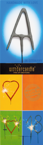 Wondercandle - Wunderkerze classic Buchstabe A grau