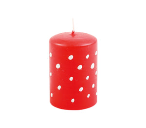 Ahrens AHS - Lebenslicht Kerze rot mit weißen Punkten