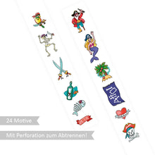 Laden Sie das Bild in den Galerie-Viewer, Grätz Verlag - Kinder 1 Meter Tattoorolle lustige Piraten
