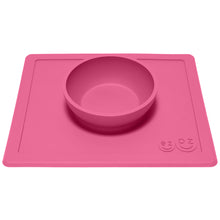 Laden Sie das Bild in den Galerie-Viewer, EZPZ Happy Bowl Silikon Schüssel Farbe pink Essmatte