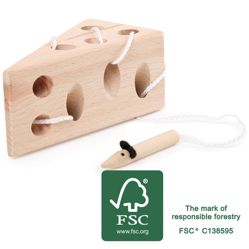 Small Foot - Holz Fädelspiel Käse und Maus