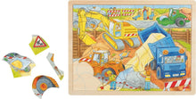 Laden Sie das Bild in den Galerie-Viewer, Goki -  Holz Einlegepuzzle Puzzle Baustelle 56 Teile