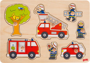 Goki - Holz Steckpuzzle Feuerwehreinsatz