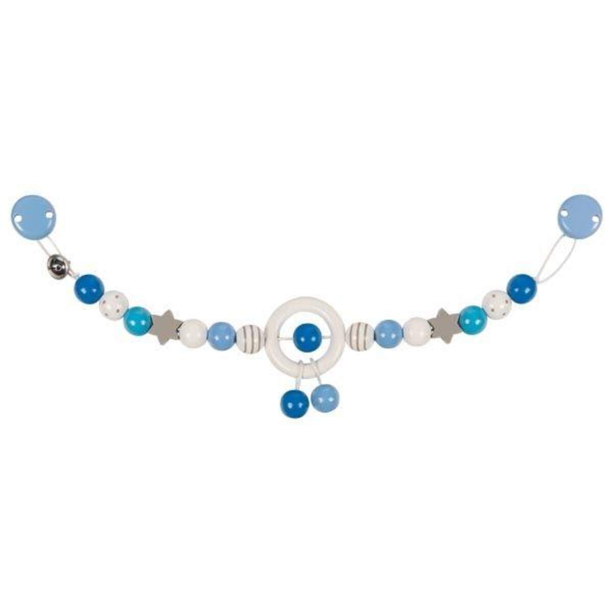 HEIMESS - Kinderwagenkette Stern blau-grau, mit Clips