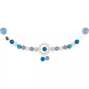 HEIMESS - Kinderwagenkette Stern blau-grau, mit Clips