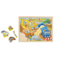 Laden Sie das Bild in den Galerie-Viewer, Goki -  Holz Einlegepuzzle Puzzle Baustelle 56 Teile