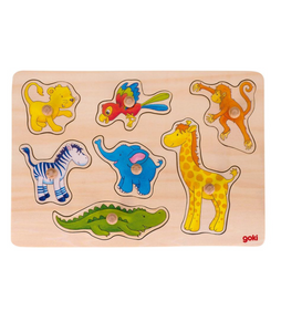 Goki - Holz Steckpuzzle Safari Zootiere