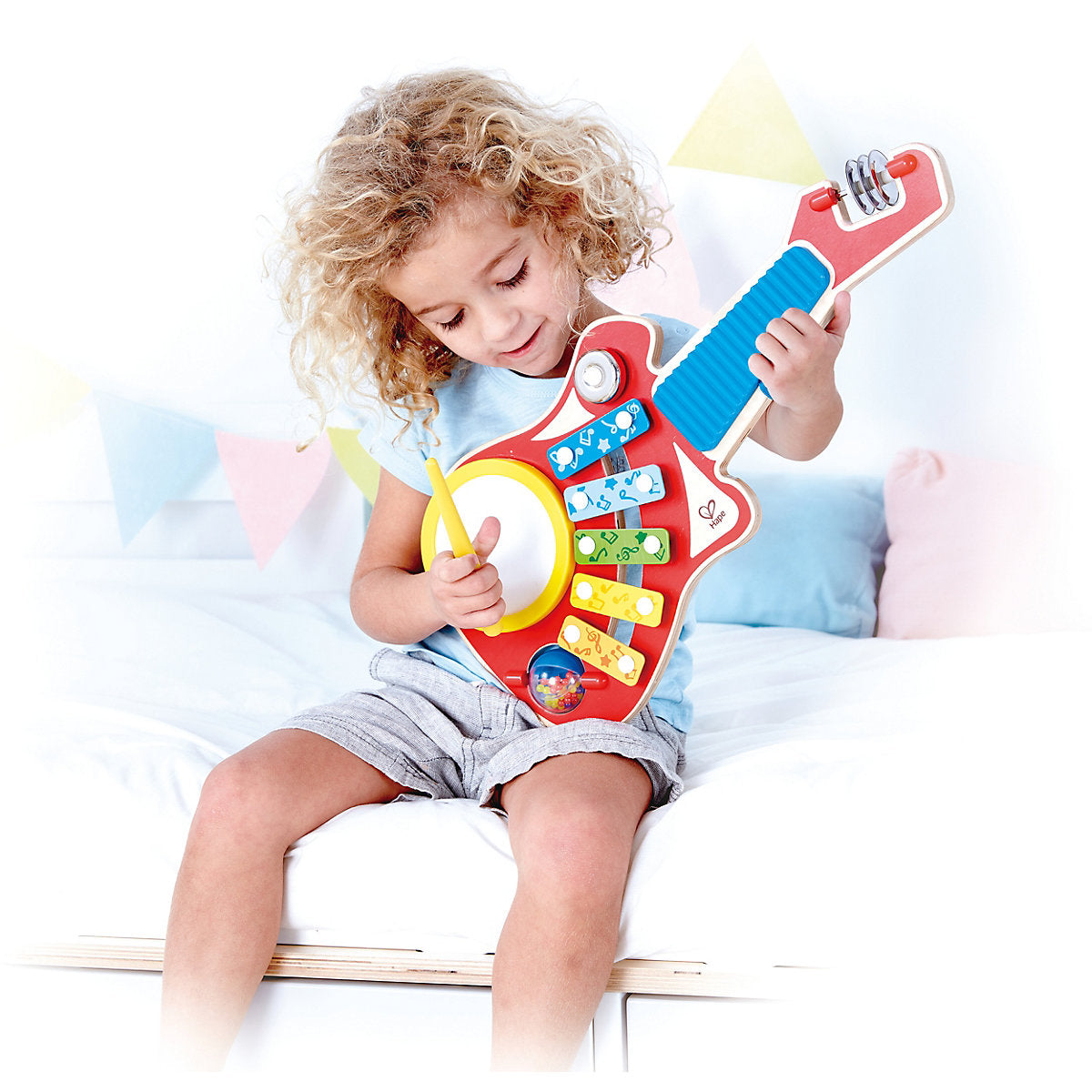 Hape - 6-in-1 Holz Musikinstrument Gitarre