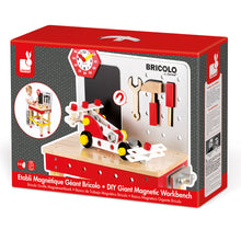 Laden Sie das Bild in den Galerie-Viewer, Janod - Große Holz Werkbank Redmaster höhenverstellbar magnetisch SET