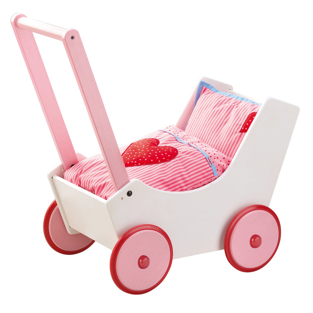 Haba - Holz Lauflernwagen Puppenwagen Herzen