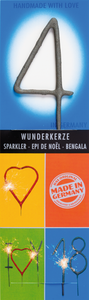 Wondercandle - Wunderkerze classic Zahl 4 grau