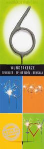 Wondercandle - Wunderkerze classic Zahl 6 grau