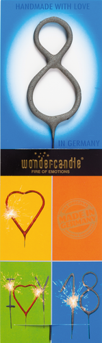 Wondercandle - Wunderkerze classic Zahl 8 grau