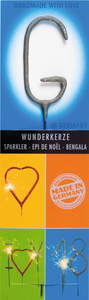 Wondercandle - Wunderkerze classic Buchstabe G grau