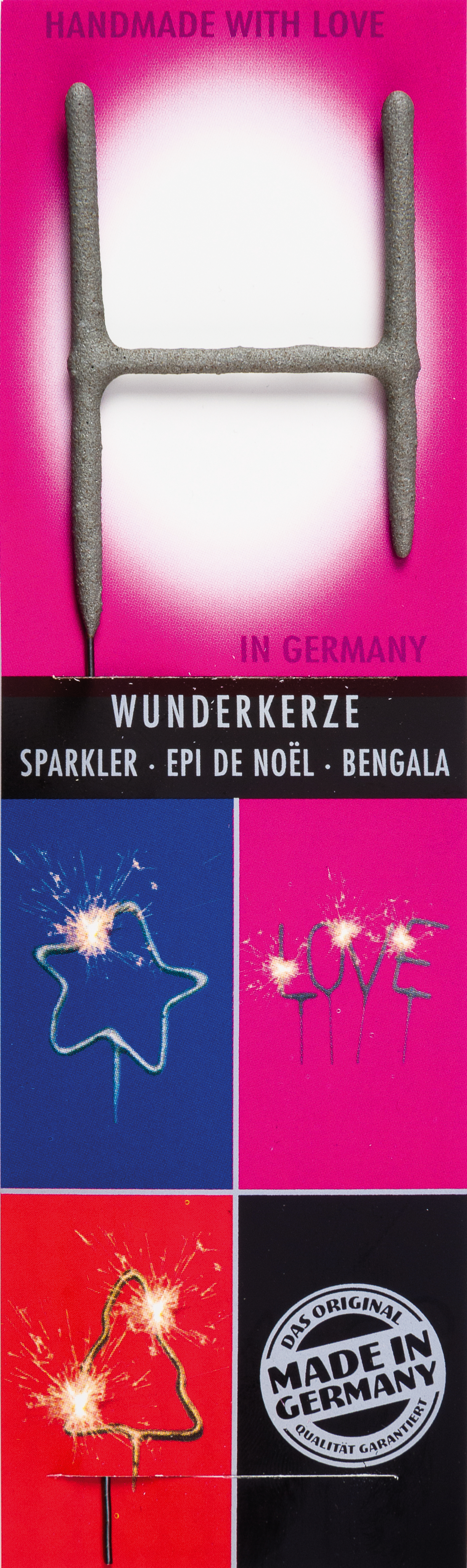 Wondercandle - Wunderkerze classic Buchstabe H grau