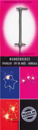 Wondercandle - Wunderkerze classic Buchstabe I grau