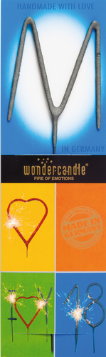 Wondercandle - Wunderkerze classic Buchstabe M grau
