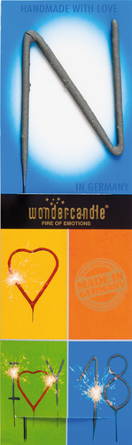 Wondercandle - Wunderkerze classic Buchstabe N grau