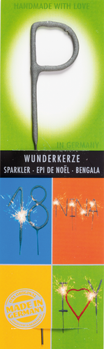 Wondercandle - Wunderkerze classic Buchstabe P grau