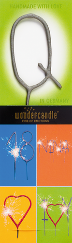 Wondercandle - Wunderkerze classic Buchstabe Q grau