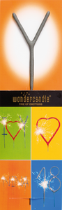 Wondercandle - Wunderkerze classic Buchstabe Y grau