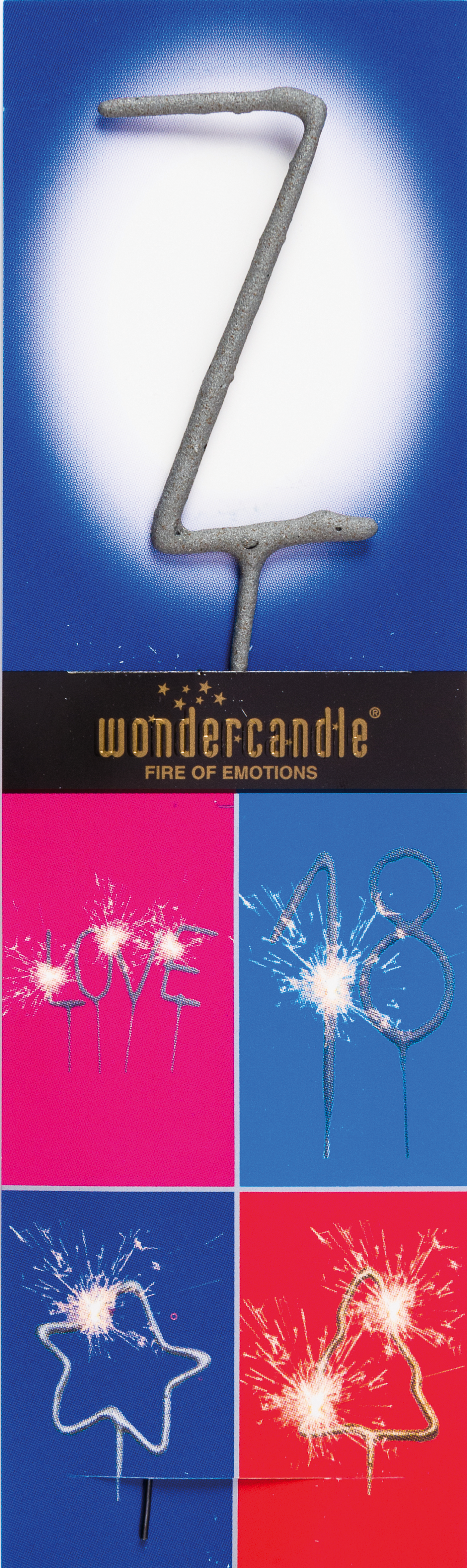 Wondercandle - Wunderkerze classic Buchstabe Z grau