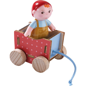 Haba Little Friends - Figur Baby Casimir mit Wagen