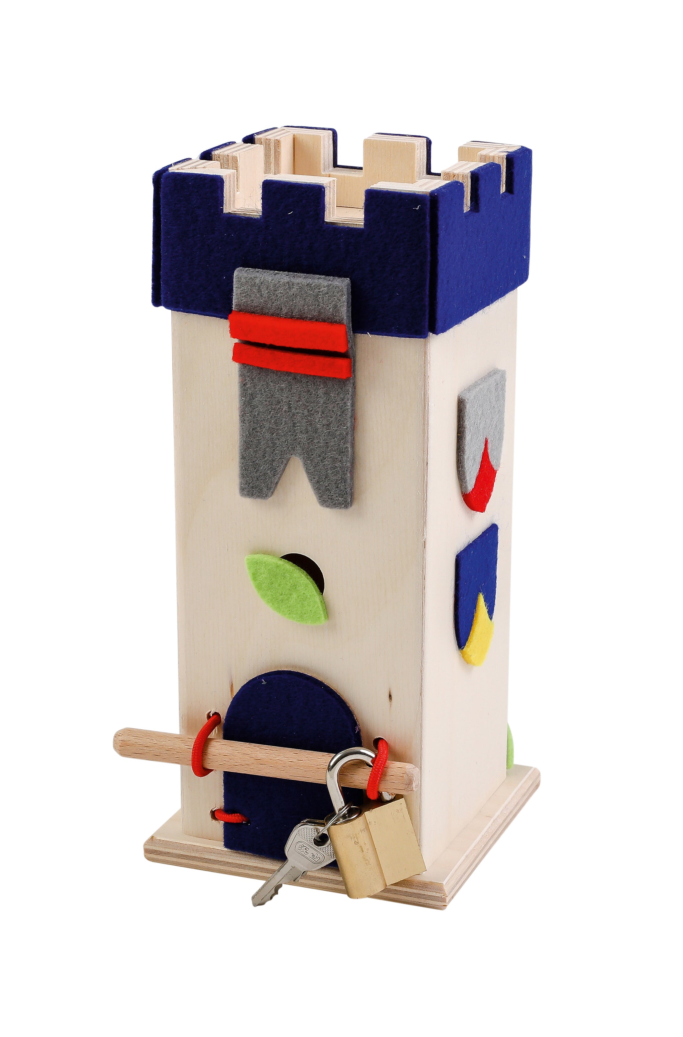 Ahrens AHS - Holz Filz Spardose Schatzturm blau