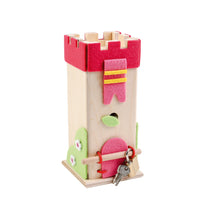 Laden Sie das Bild in den Galerie-Viewer, Ahrens AHS - Holz Filz Spardose Schatzturm pink