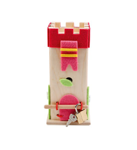 Ahrens AHS - Holz Filz Spardose Schatzturm pink