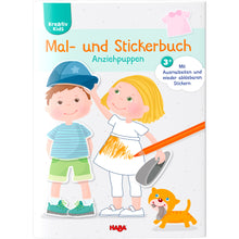 Laden Sie das Bild in den Galerie-Viewer, Haba Kreativ Kids - Mal- und Stickerbuch Anziehpuppen