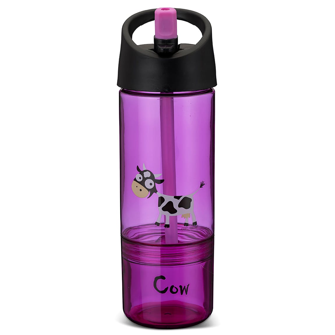 Carl Oscar - Wasserflasche Trinkflasche 2in1 Kuh pink