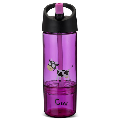 Carl Oscar - Wasserflasche Trinkflasche 2in1 Kuh pink