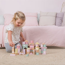 Laden Sie das Bild in den Galerie-Viewer, Little Dutch - Holz Bausteine Set 50 teilig Bauklötze adventure pink