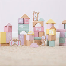 Laden Sie das Bild in den Galerie-Viewer, Little Dutch - Holz Bausteine Set 50 teilig Bauklötze adventure pink