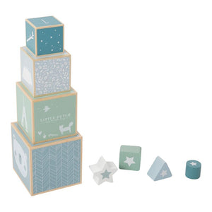 Little Dutch Holz Stapelturm 8 tlg. Set adventure blue 4419