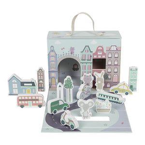 Little Dutch - Spielkoffer Stadt mit Holz Figuren