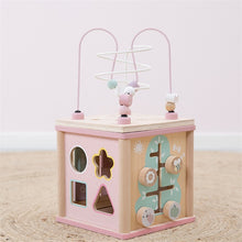 Laden Sie das Bild in den Galerie-Viewer, Little Dutch - Holz Motorik Activity Würfel adventure pink