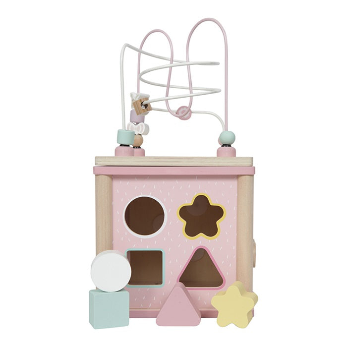 Little Dutch - Holz Motorik Activity Würfel adventure pink