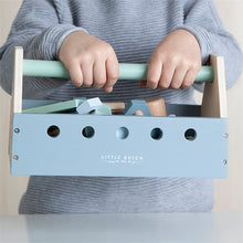 Laden Sie das Bild in den Galerie-Viewer, Little Dutch - Holz Werkzeugkasten 20 tlg. blau