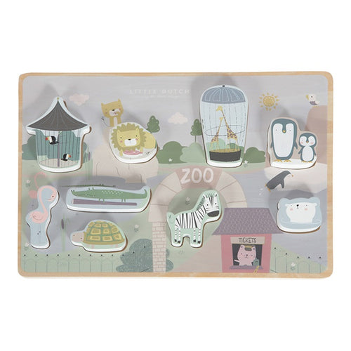 Little Dutch - Holz Steckpuzzle 9 Teile Zoo