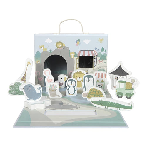 Little Dutch - Spielkoffer Zoo mit Holz Figuren