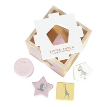 Laden Sie das Bild in den Galerie-Viewer, Little Dutch - Holz Formen Steckspiel Zoo pink