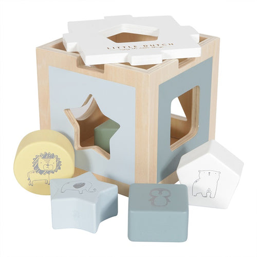 Little Dutch - Holz Formen Steckspiel Zoo blau