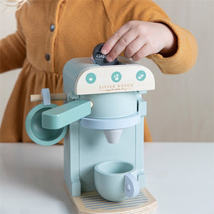 Little Dutch - Holz Kaffeemaschine 10 tlg. Set