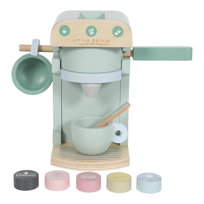 Little Dutch - Holz Kaffeemaschine 10 tlg. Set