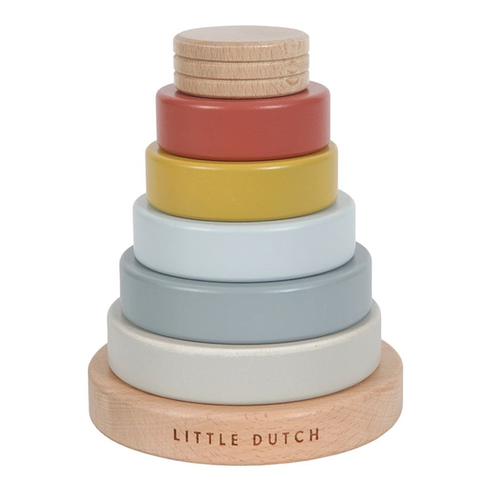 Little Dutch - Holz Ringpyramide pure & nature