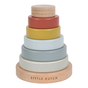 Little Dutch - Holz Ringpyramide pure & nature