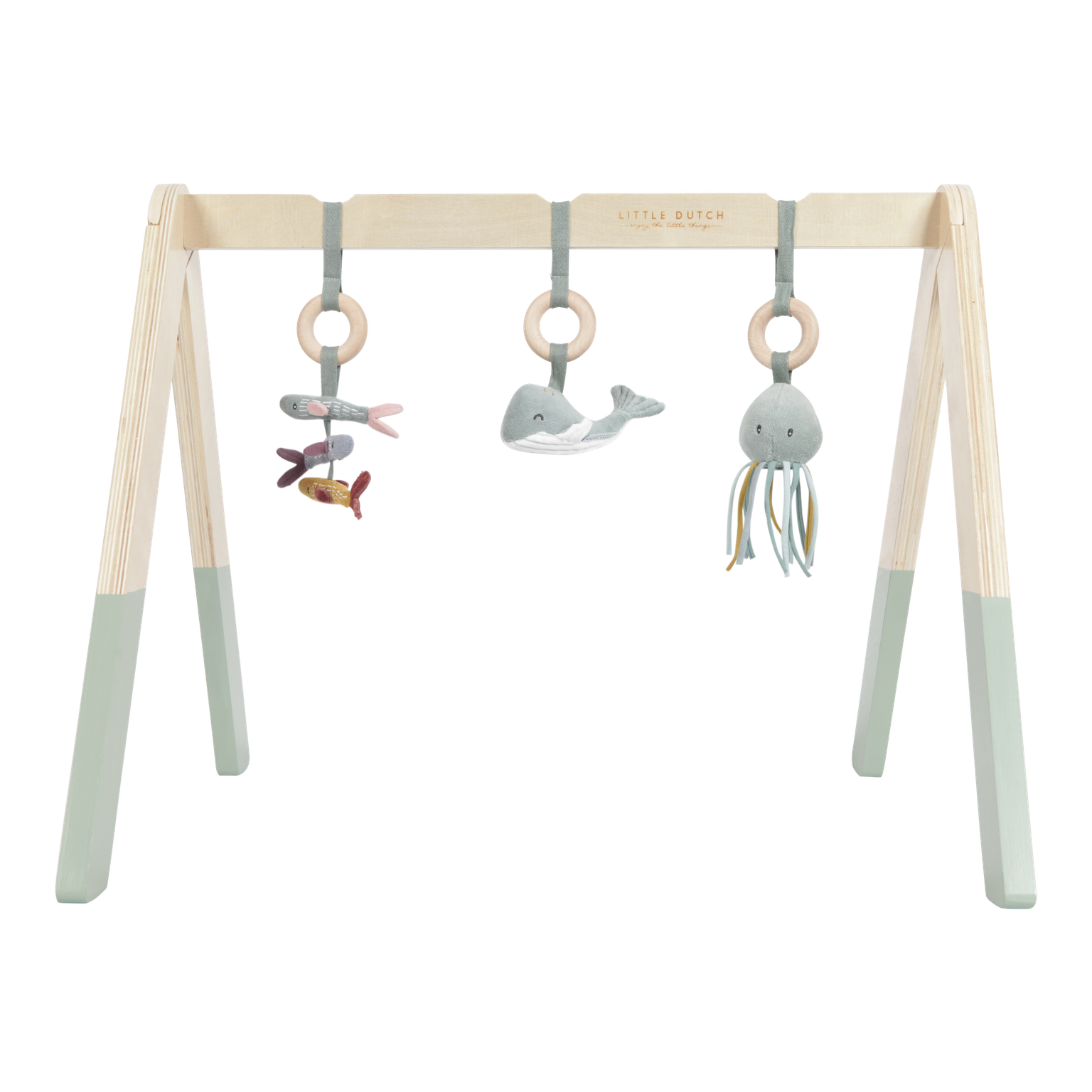Little Dutch - Holz Activity Spieltrapez Spielbogen ocean mint
