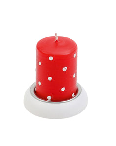 Ahrens AHS - Lebenslicht Kerze rot mit weißen Punkten